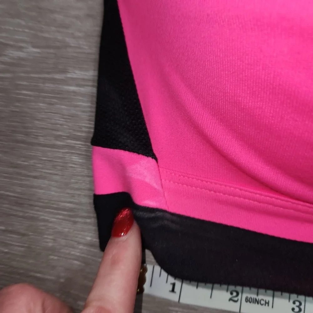 Victoria's Secret VSX Incredible Padded Racerback Pink Black Sports Bra34DD, Uw